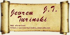 Jevrem Turinski vizit kartica